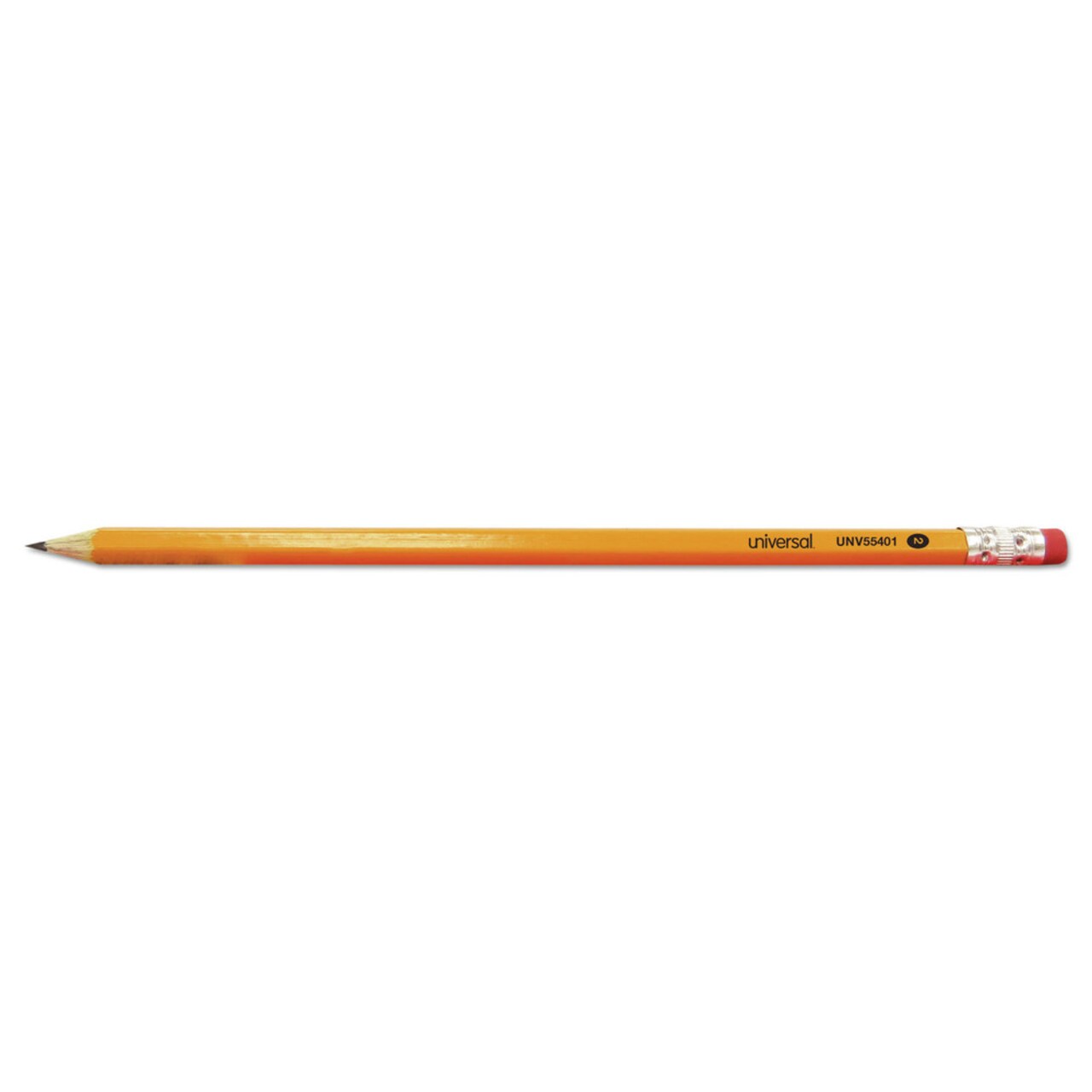 Universal HB #2 Pre-Sharpened Woodcase Pencil - Black Lead, Yellow Barrel (24/Pack)
